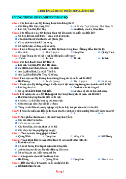 Chuyên đề 3: Sự phân hóa lãnh thổ địa lí lớp 9 (có đáp án)