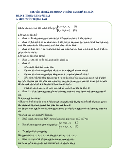Chuyên đề giải hệ phương trình bậc nhất hai ẩn