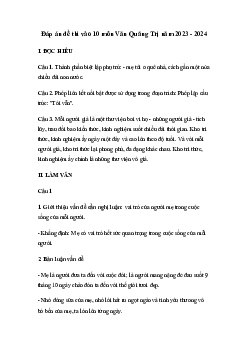 Đề thi vào 10 môn Ngữ văn năm 2023 - 2024 sở GD&ĐT Quảng Trị