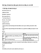 Bài tập về danh từ, động từ, tính từ có đáp án chi tiết | Ngữ văn 6