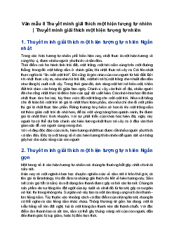 Văn mẫu 8 | Thuyết minh giải thích một hiện tượng tự nhiên