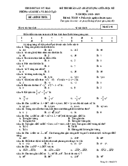 Đề thi giữa học kỳ 2 Toán 7 năm 2018 – 2019 phòng GD&ĐT Mỹ Hào – Hưng Yên
