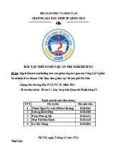 Lập kế hoạch marketing cho sản phẩm ống hút gạo của Công ty Cổ phần Xuất khẩu Eco Straws Việt Nam trong khu vực Thành phố Hà Nội | Môn Quản trị marketing - Đại học Kinh Tế Quốc Dân