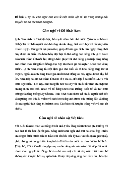 Cảm nghĩ về một nhân vật có tài trong những câu chuyện em đã học hoặc đã nghe  | Văn mẫu Tiếng việt 4| Cánh diều