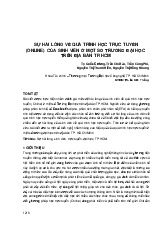 Sự hài lòng về quá trình học trực tuyến (Online) của sinh viên ở một số trường đại học | trường Đại học Huế