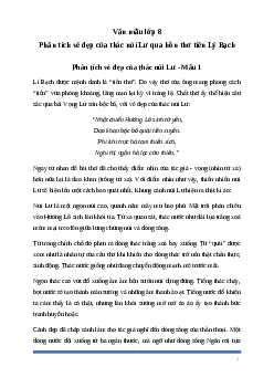Văn mẫu lớp 8: Phân tích vẻ đẹp của thác núi Lư qua hồn thơ tiên Lý Bạch (2 mẫu) Ngữ Văn 8 | Cánh diều