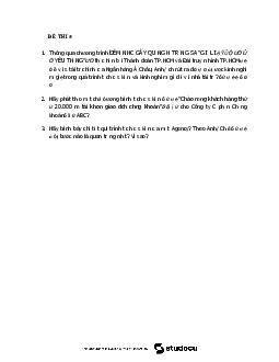 Đề thi học phần Nguyên lý marketing