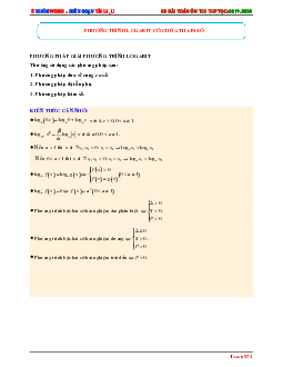 Phương trình logarit có chứa tham số