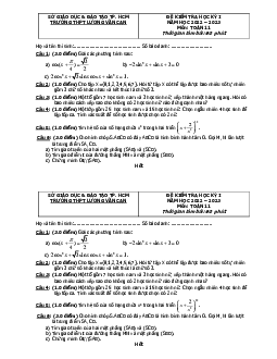 Đề thi cuối HK1 Toán 11 năm 2022 – 2023 trường THPT Lương Văn Can – TP HCM