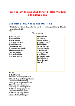 Soạn bài Em đọc sách báo trang 13 | Tiếng Việt Lớp 3 Tập 2 Cánh diều