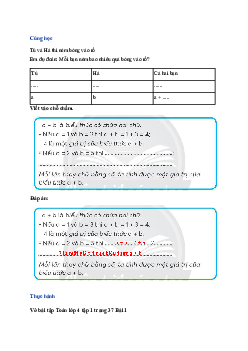 Vở bài tập Toán lớp 4 trang 37 Bài 11: Biểu thức có chứa chữ (tiếp theo) Chân trời sáng tạo