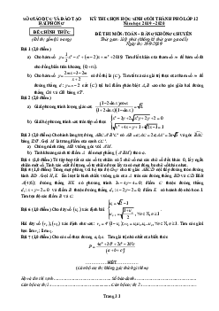 Đề chọn HSG thành phố Toán 12 năm 2019 – 2020 sở GD&ĐT Hải Phòng