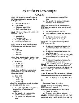 Câu hỏi trắc nghiệm Chủ nghĩa xã hội khoa học (Có đáp án)