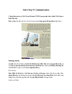 Unit 6 lớp 9 Communication