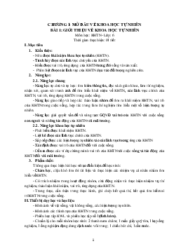 Giáo án Khoa học tự nhiên 6 sách Kết nối tri thức với cuộc sống Bài 1
