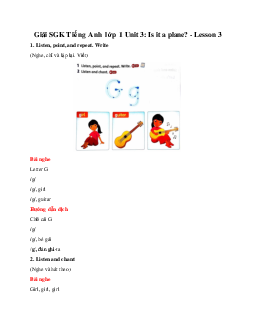 Giải Tiếng Anh lớp 1 Unit 3: Is it a plane? - Lesson 3 SGK | Family & Friends