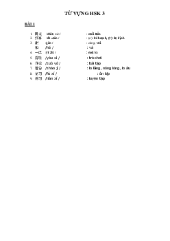 Từ vựng hsk3 theo từng bài