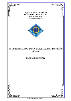 Bài thu hoạch "10 câu hỏi tự luận tin học theo thang đo của Bloom"