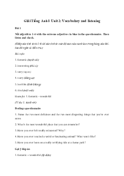 Giải Tiếng Anh 8 Unit 2: Vocabulary and listening | Friends Plus