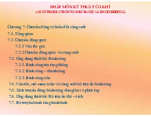 Chương 7: Chuyển động và biến đổi công suất môn Nhập môn kỹ thuật cơ khí | Trường Đại học Bách Khoa Hà Nội
