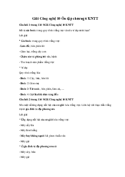 Giải Công nghệ 10 Ôn tập chương 6 KNTT