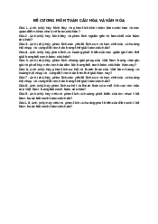 Đề cương toàn cầu hoá - Cơ sở văn hóa Việt Nam | Trường Đại học Văn hóa Hà Nội