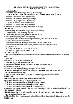 Đề cương ôn tập học kì 2 môn Ngữ văn 7 sách Kết nối tri thức với cuộc sống