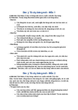 Lập dàn ý Tả cây bóng mát | Tập làm văn lớp 4