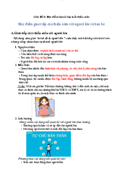 Chủ Đề 8: Đặc điểm tâm lí lứa tuổi thiếu niên | Đại học Sư Phạm Hà Nội