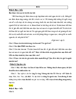 Bộ 20 đề ôn thi học kỳ 2 ngữ văn 8 năm 2023 (có đáp án)