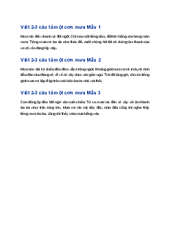 Tả một cơn mưa, trong đó có sử dụng những tính từ tả tiếng mưa | Tập làm văn 4