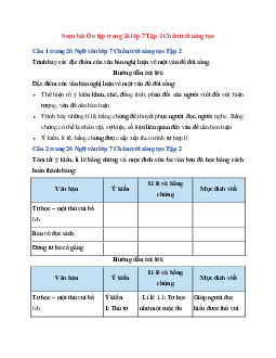 Soạn bài Ôn tập trang 26| Ngữ Văn 7 Chân Trời Sáng Tạo tập 2