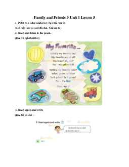 Family and Friends 3 Unit 1 Lesson 5