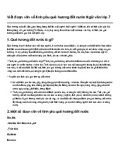 Viết đoạn văn về tình yêu quê hương đất nước Ngữ văn lớp 7