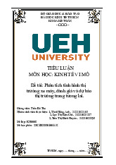 Tiểu luận môn Kinh Tế Vi Mô - Phân Tích Thị Trường Xe Máy | Kinh tế vĩ mô | Trường Đại học kinh tế Thành Phố Hồ Chí Minh