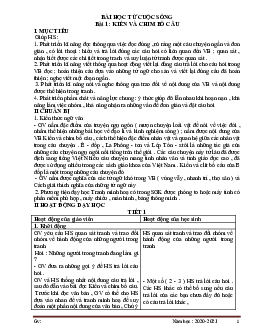 Bài 5: Bài học từ cuộc sống | Giáo án Tiếng Việt 1 | Kết nối tri thức với cuộc sống (Cả năm)