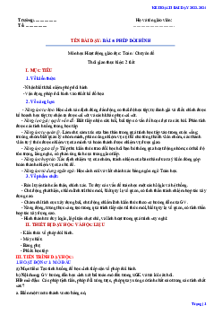 Bài 5: Phép dời hình | Giáo án Chuyên đề Toán 11 Kết nối tri thức