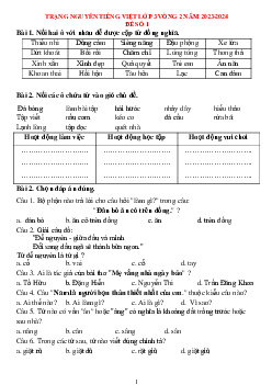 Đề thi Trạng nguyên Tiếng Việt lớp 3 năm 2023 - 2024 Vòng 2
