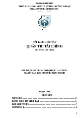 Tài liệu Quản Trị Tài Chính | Đại học Kinh tế kỹ thuật công nghiệp