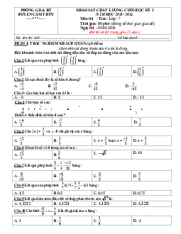 Đề cuối học kỳ 1 Toán 7 năm 2023 – 2024 phòng GD&ĐT Cẩm Thủy – Thanh Hóa