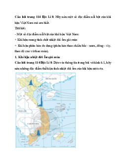 Giải SGK Địa lý 8 bài 6: Đặc điểm khí hậu | Chân trời sáng tạo