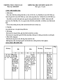 Đề thi học kì 1 lớp 9 môn Lịch sử trường THCS Thanh Am, Long Biên năm 2018 - 2019 (mã đề 903)
