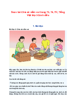 Soạn bài Chia sẻ niềm vui trang 73, 74, 75 | Tiếng Việt lớp 3 Cánh diều