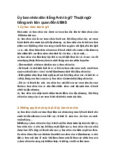 Ủy ban nhân dân tiếng Anh là gì? Thuật ngữ tiếng anh liên quan đến UBND