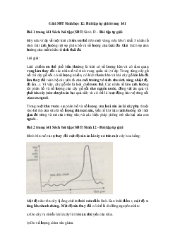 Giải SBT Sinh học 12: Bài tập tự giải trang 141