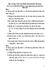 Đề cương ôn tập môn nhập môn tin học Kỳ 1 năm 2020-2021, Khoa Công nghệ thông tin, Đại học Điện lực