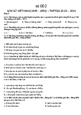 Đề Luyện Thi THPTQG Năm 2023 - 2024 về Lịch Sử Việt Nam môn Lịch sử Việt Nam | Trường Đại học Sư phạm Thành phố Hồ Chí Minh
