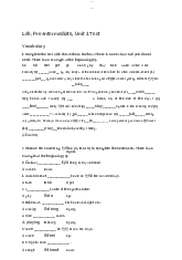 Life, Pre-Intermediate, Unit 1 Test - Tiếng anh Nâng cao 1 | Đại học Mở Thành phố Hồ Chí Minh