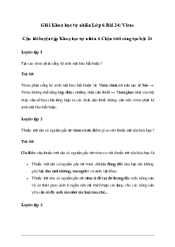 Giải Khoa học tự nhiên 6 Bài 24: Virus - Chân Trời Sáng Tạo