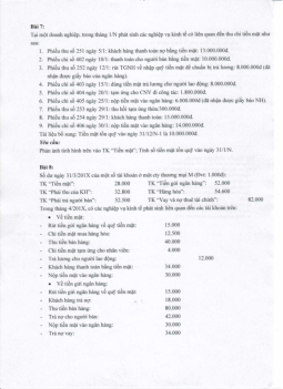 Bài tập ôn tập học phần Nguyên lý kế toán